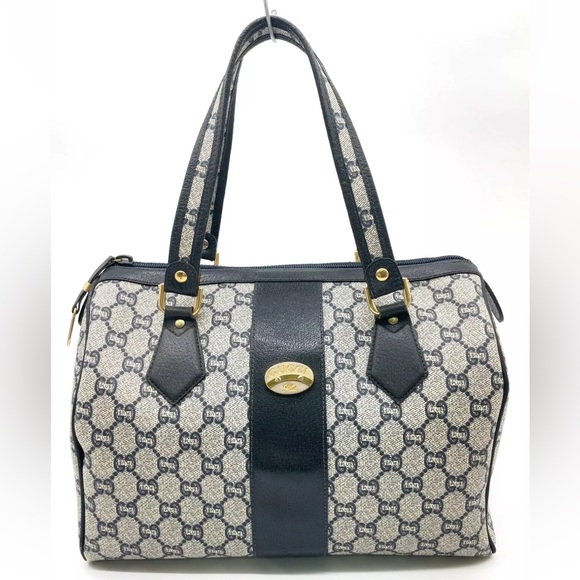 Gucci Handbags - Authentic Gucci GG Plus PVC Navy Mini Boston Bag